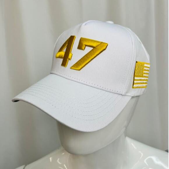 Authentic Limited Charlie Kirk White Hat Cap Gold 47 Turning Point USA - Picture 2 of 11